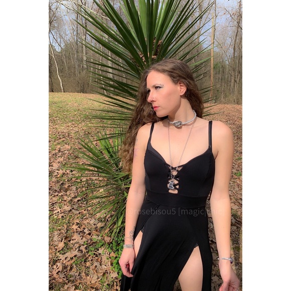 NEW✨wire wrap caged Smoky Quartz gemstone choker - Picture 2 of 8